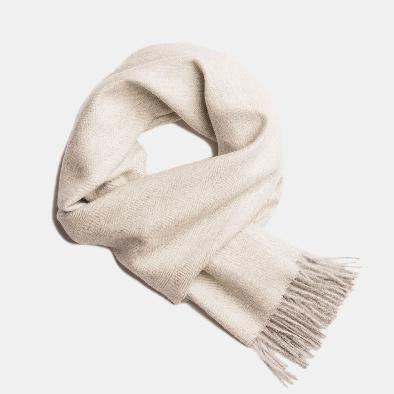 Herringbone Baby Alpaca Wool Scarf from Peru