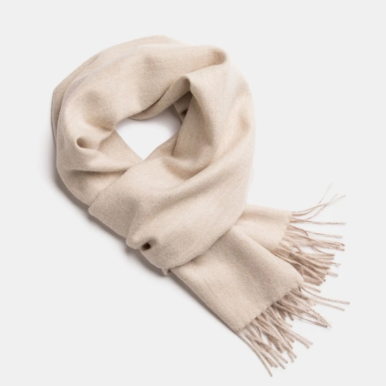 Herringbone Baby Alpaca Wool Scarf from Peru