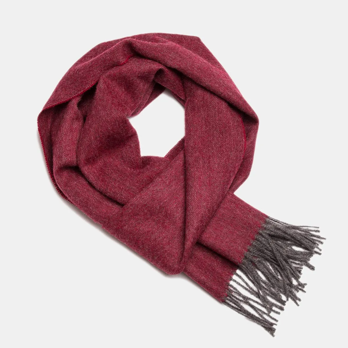 Herringbone Baby Alpaca Wool Scarf from Peru
