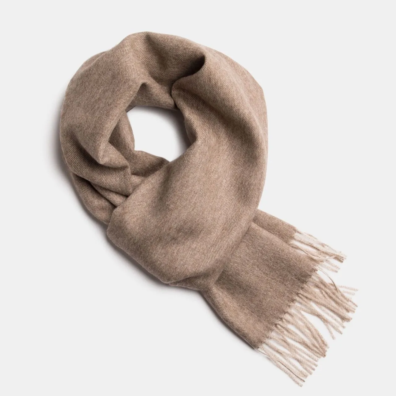 Herringbone Baby Alpaca Wool Scarf from Peru