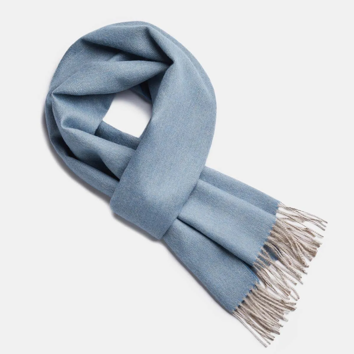 Herringbone Baby Alpaca Wool Scarf from Peru