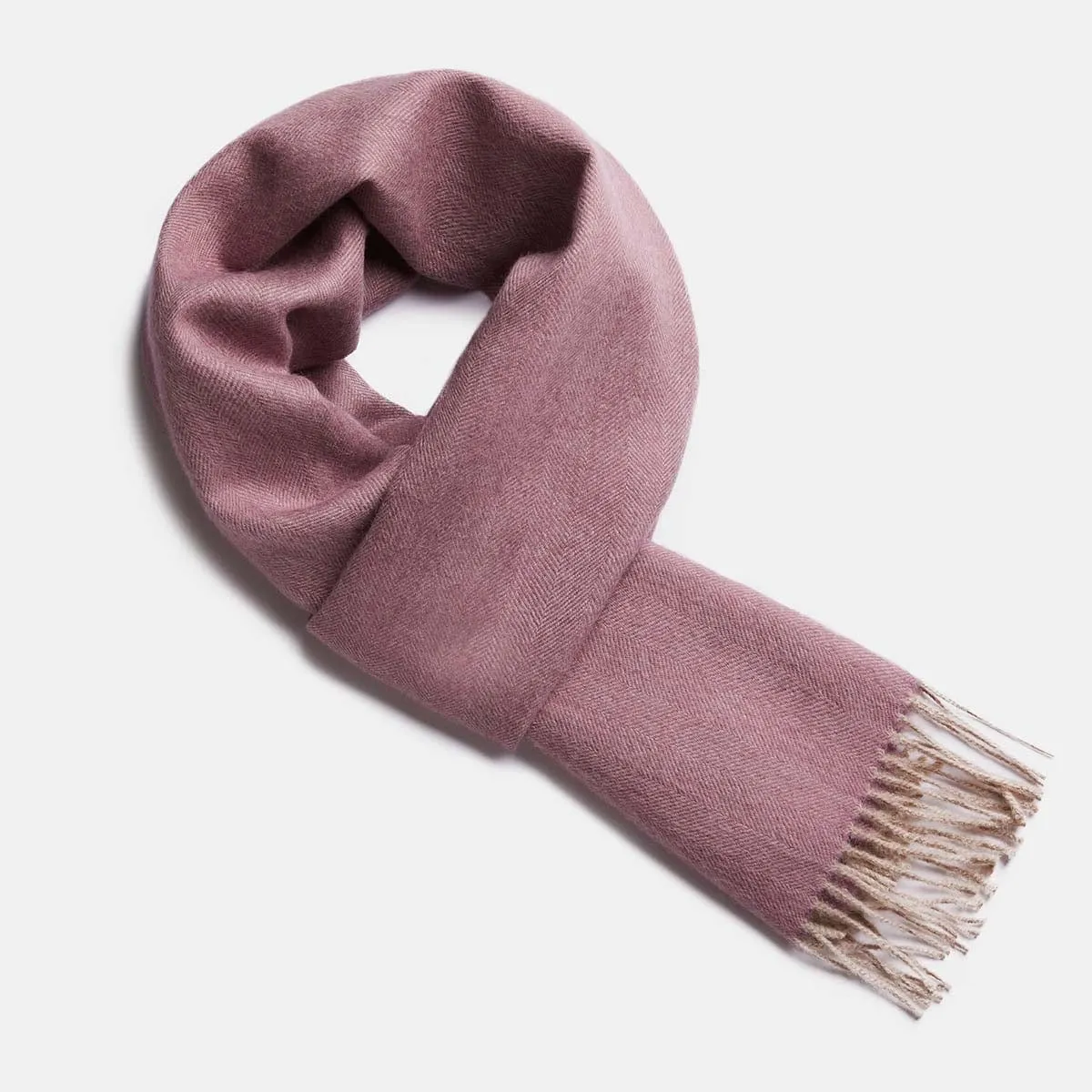 Herringbone Baby Alpaca Wool Scarf from Peru