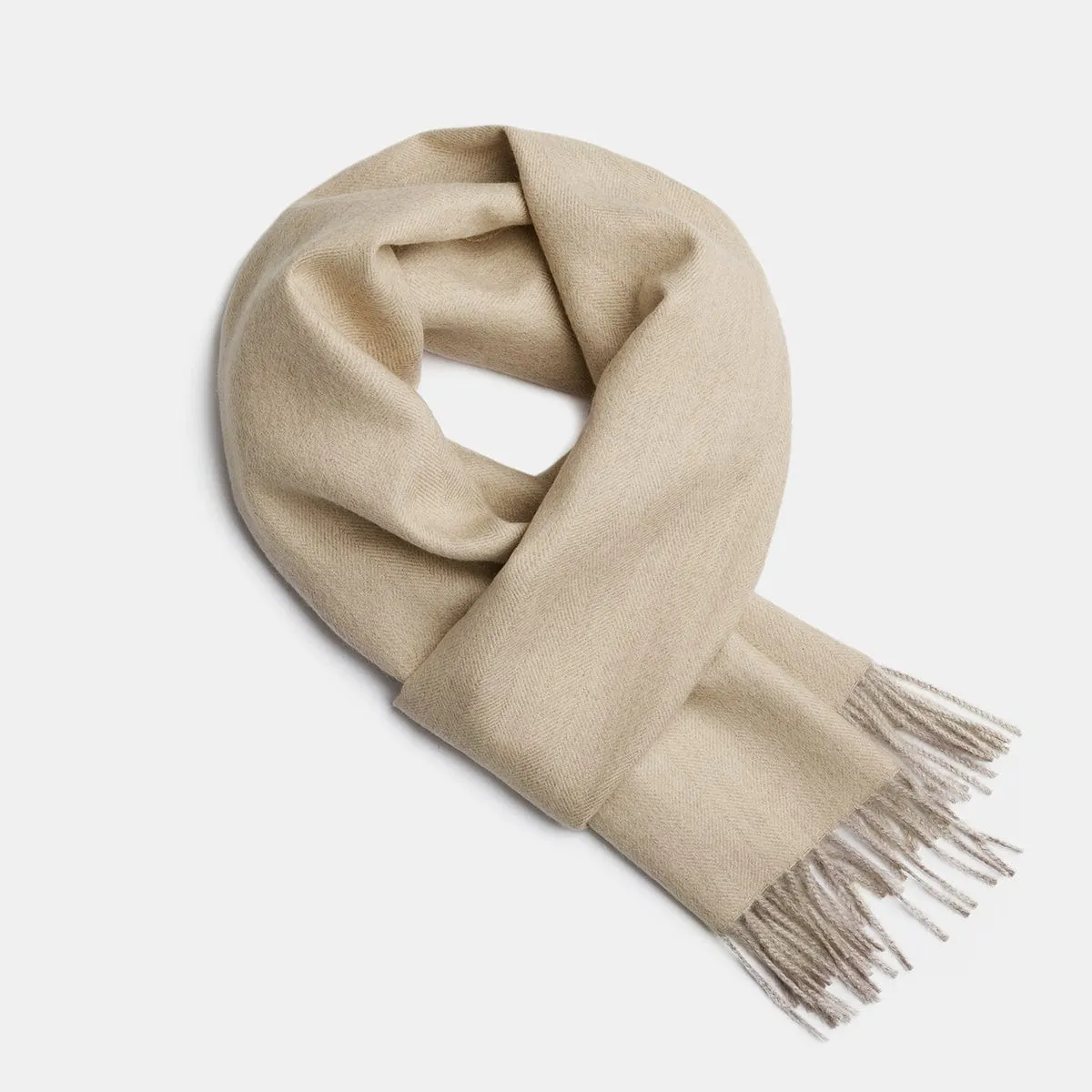 Herringbone Baby Alpaca Wool Scarf from Peru