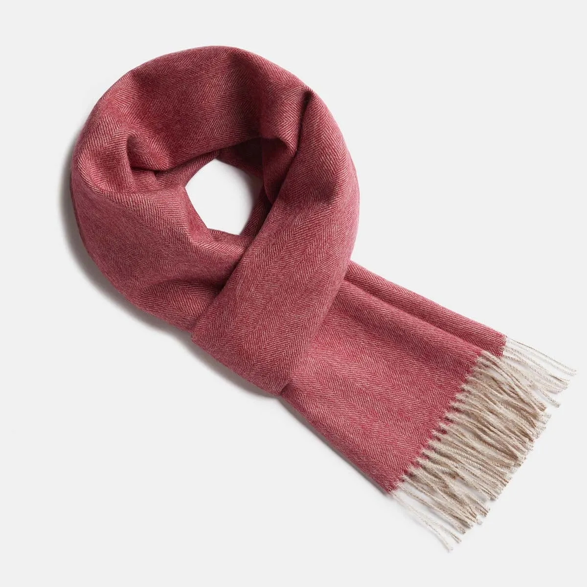 Herringbone Baby Alpaca Wool Scarf from Peru
