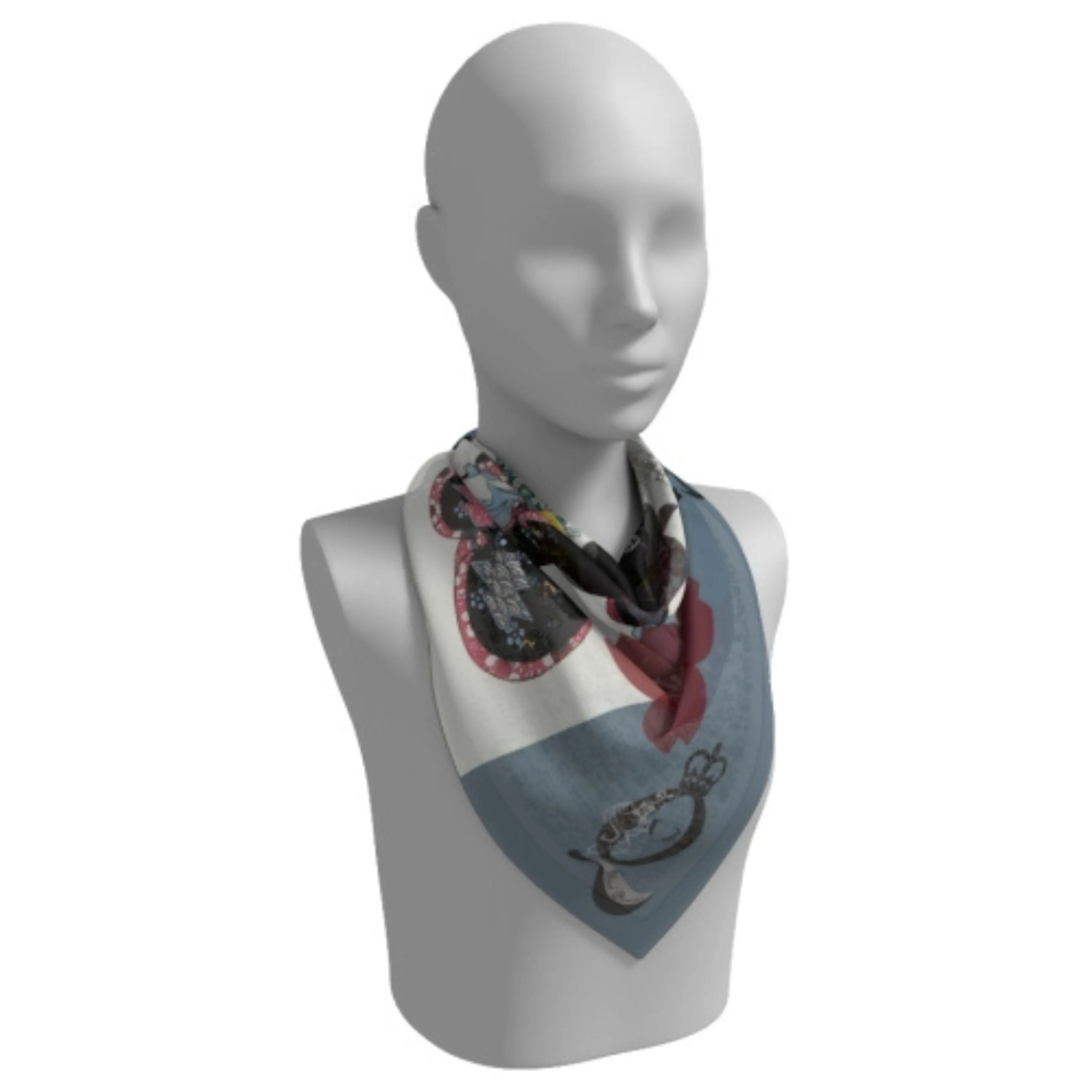 Hojo Masako Samurai Silk Square Scarf