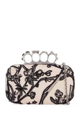 Knot Detail Leather Clutch Bag