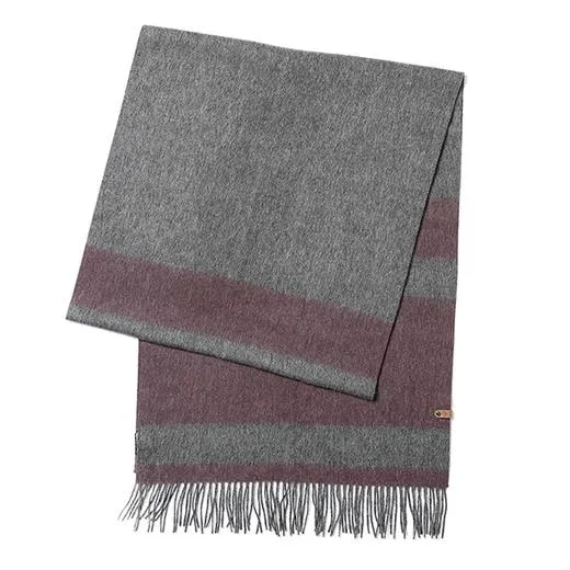 Lazio Extra Long Wool Scarf (Charcoal   Merlot)