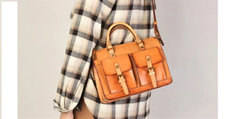 Leather Buttons Crossbody Bag