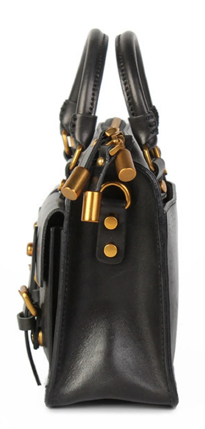 Leather Buttons Crossbody Bag