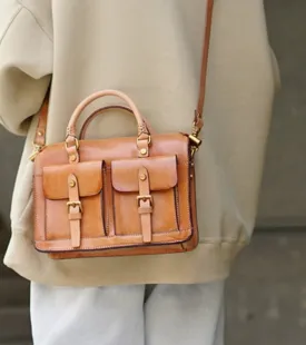 Leather Buttons Crossbody Bag