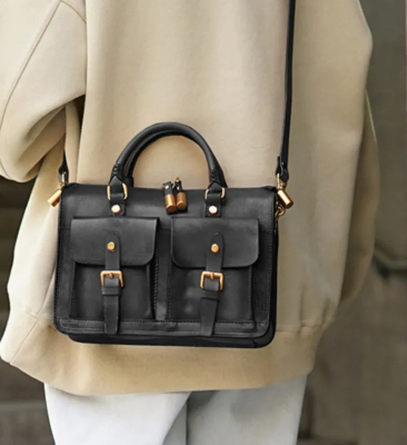 Leather Buttons Crossbody Bag