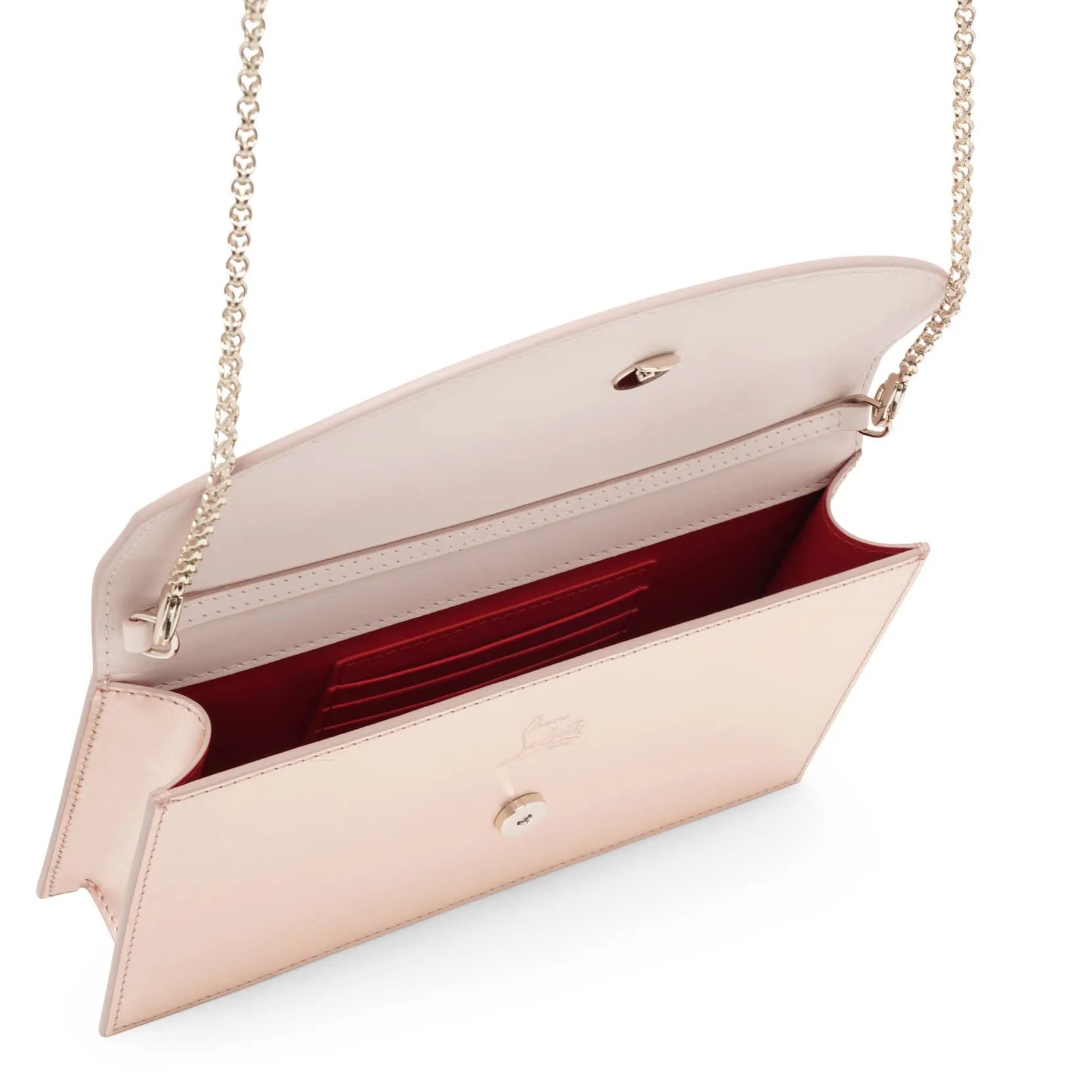 Loubi54 light pink satin clutch