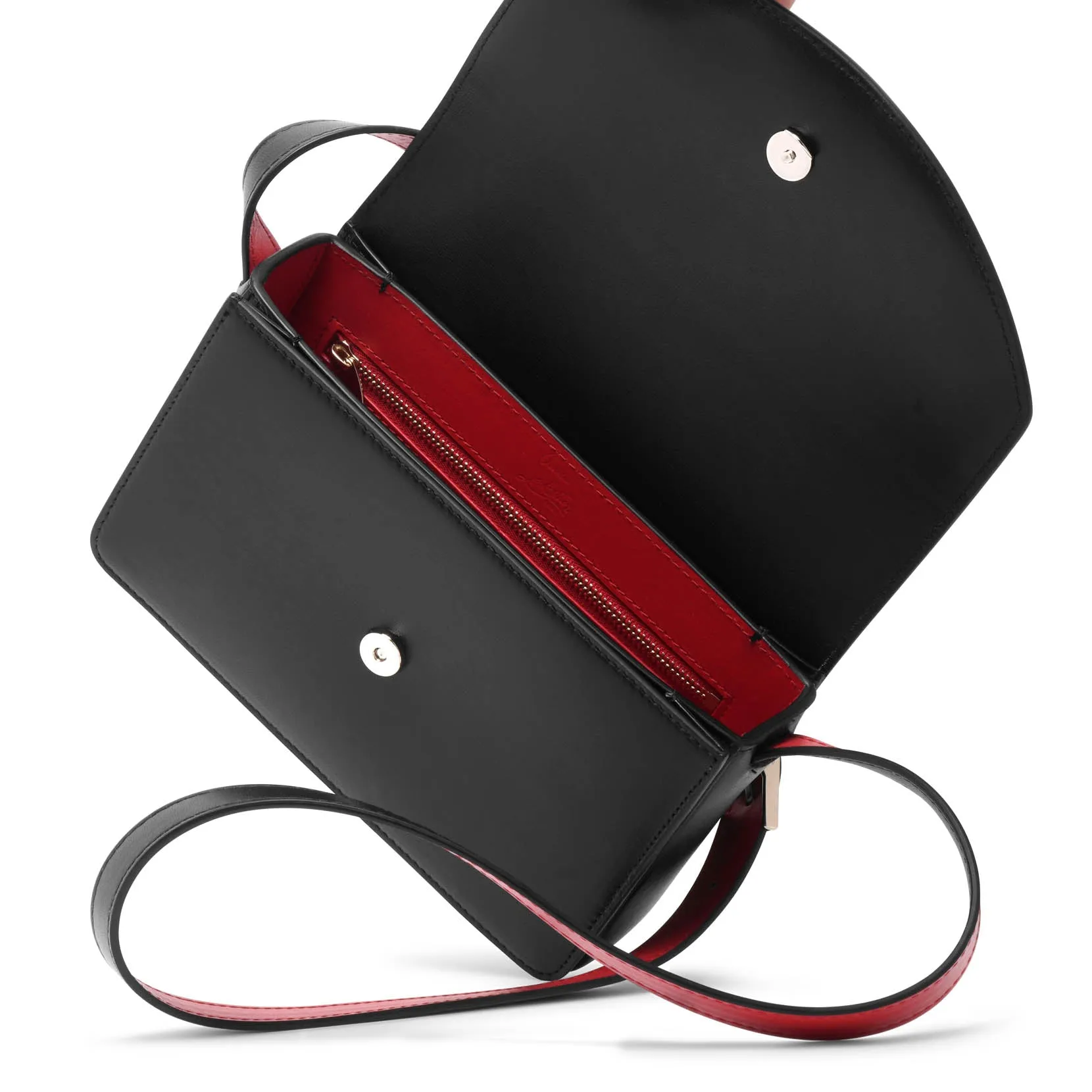 Loubi54 small black leather crossbody bag