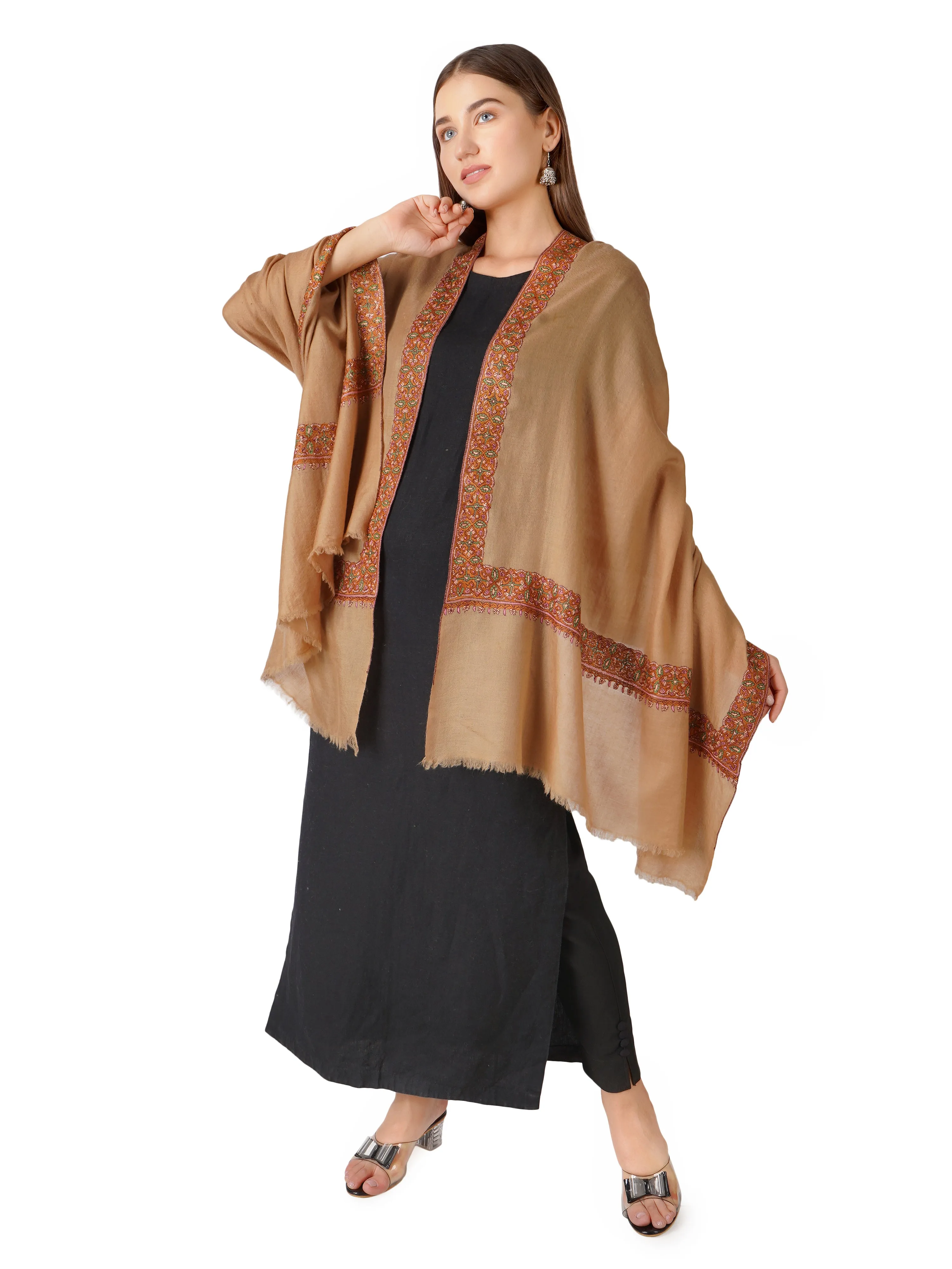 Luxury Pashmina Shawl: Handcrafted Elegance and Comfort - Natural Toosh