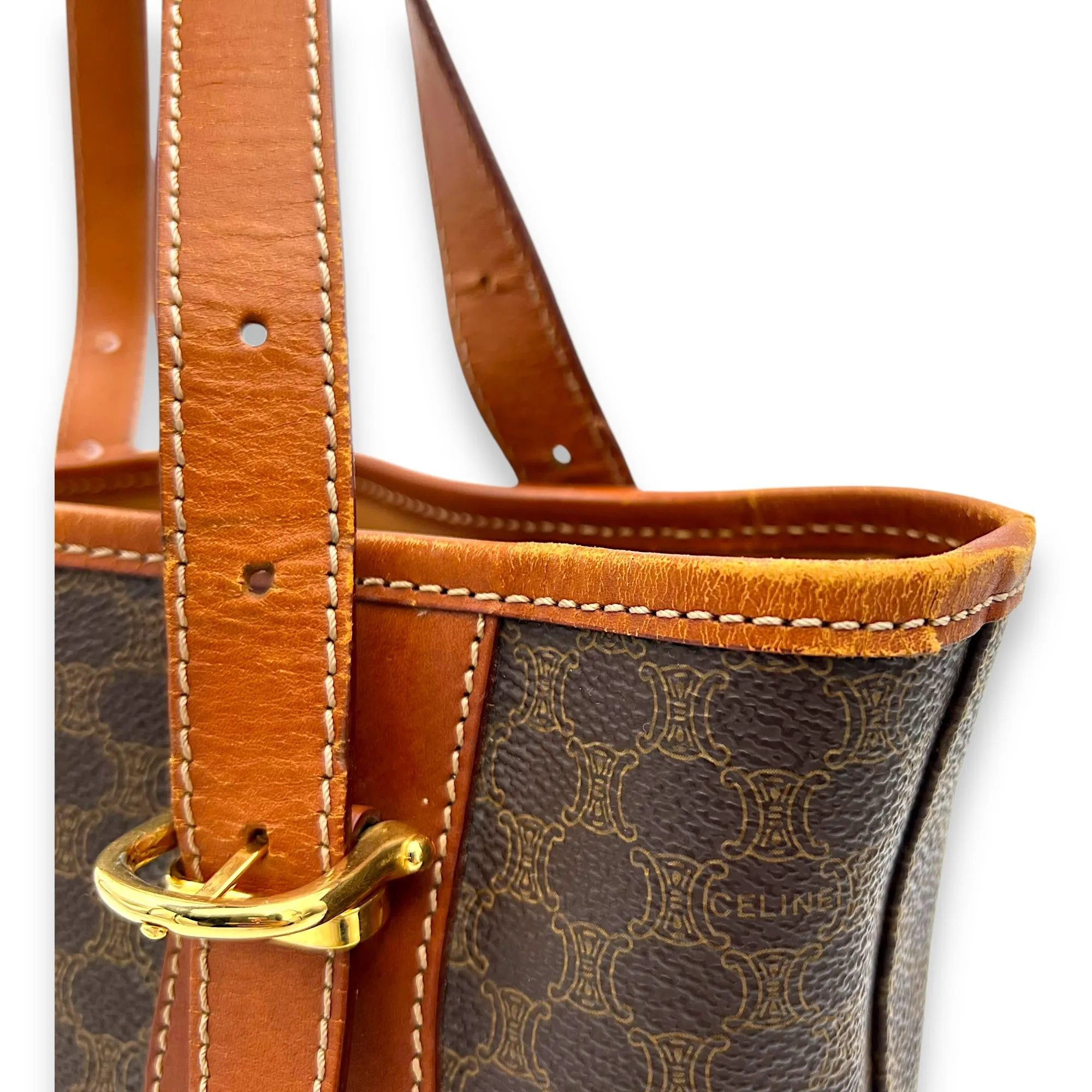 Macadam Tote Bag Beige in Coated Canvas, Gold hardware