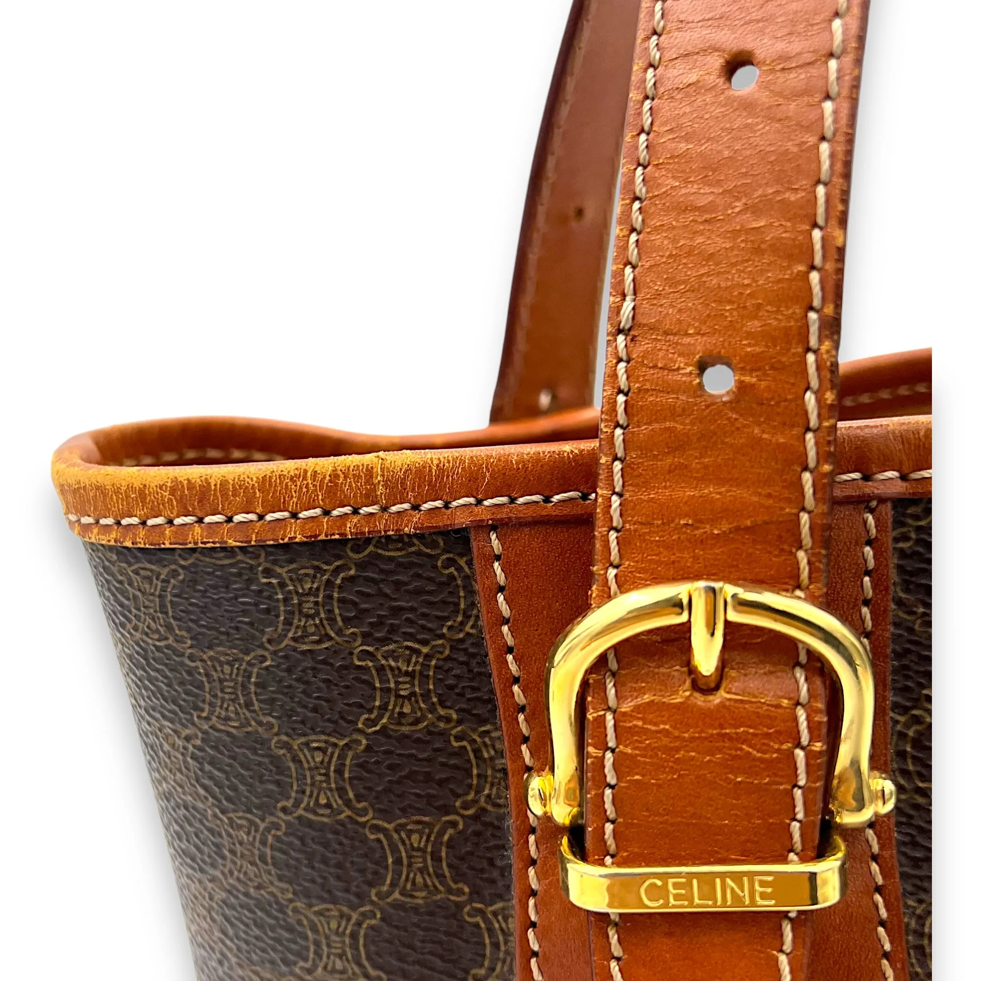 Macadam Tote Bag Beige in Coated Canvas, Gold hardware
