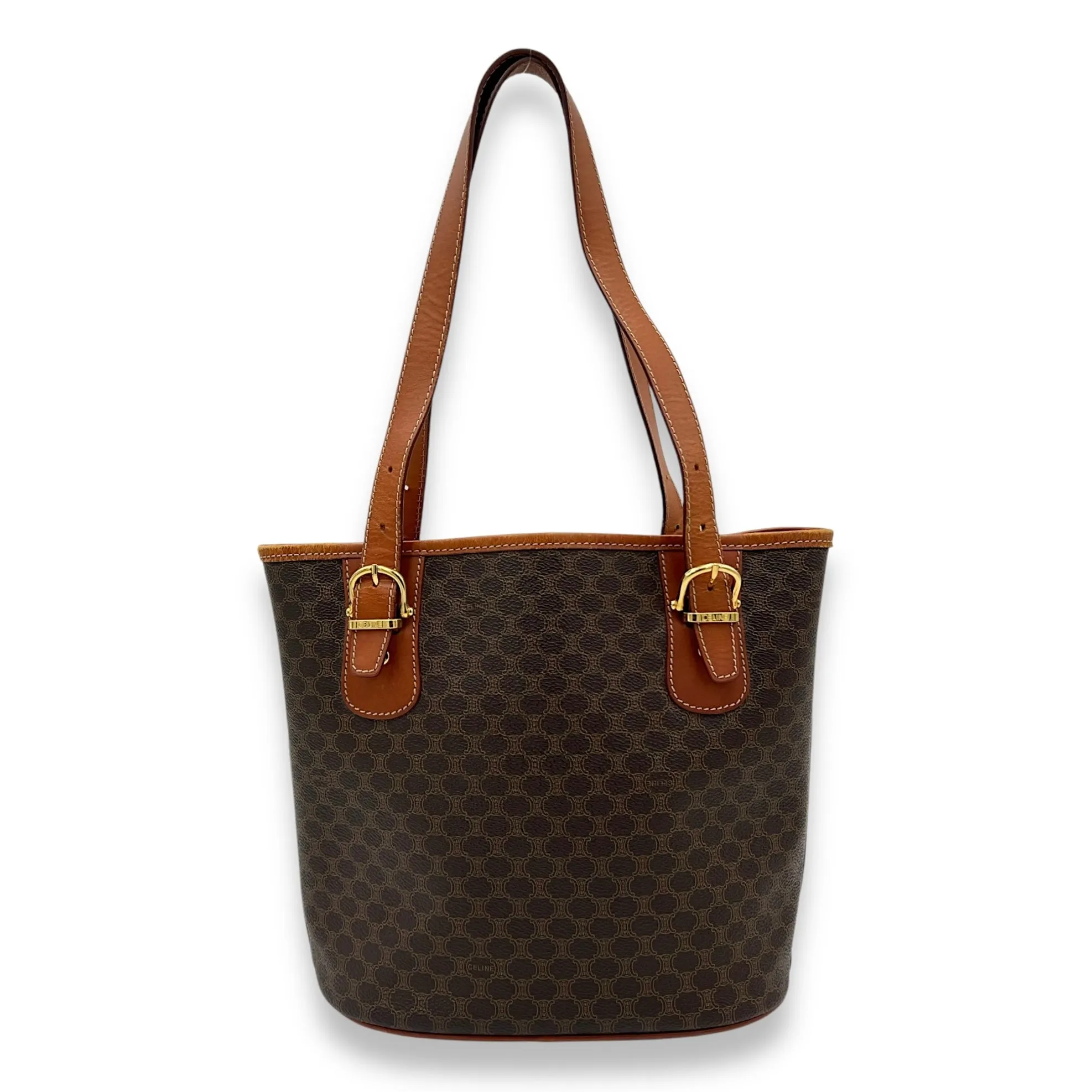 Macadam Tote Bag Beige in Coated Canvas, Gold hardware
