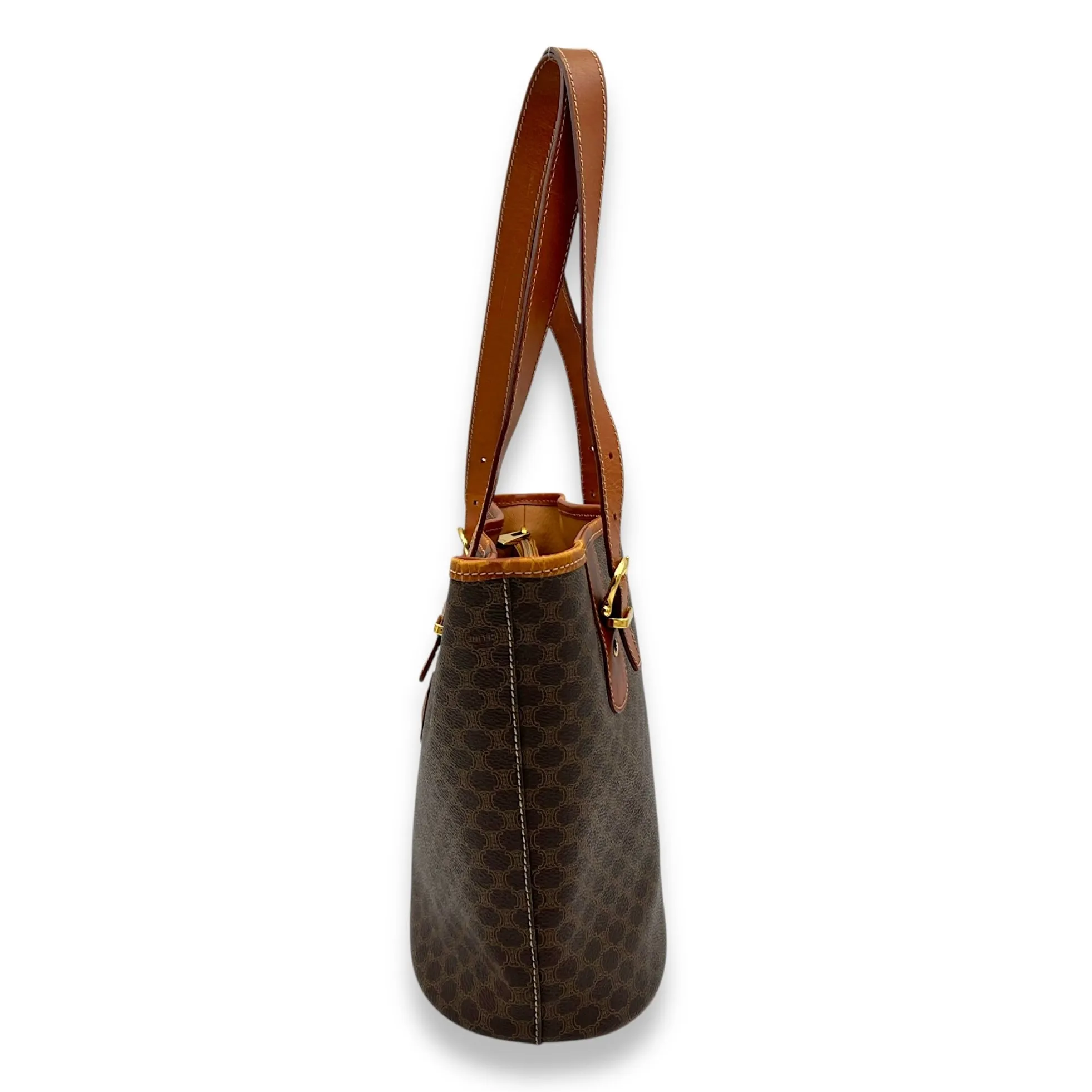 Macadam Tote Bag Beige in Coated Canvas, Gold hardware