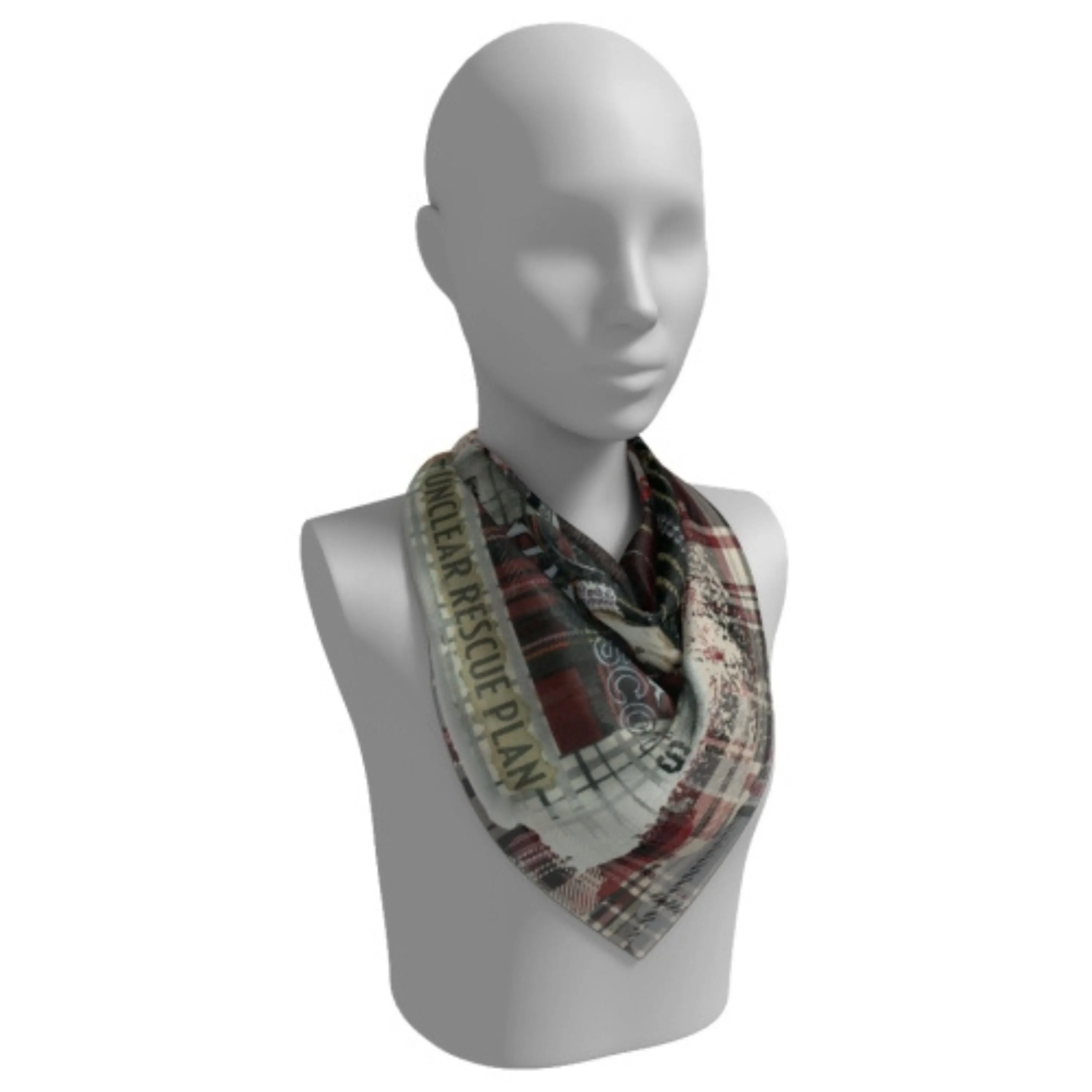 Mary Queen of Scots Plaid Silk Square Scarf
