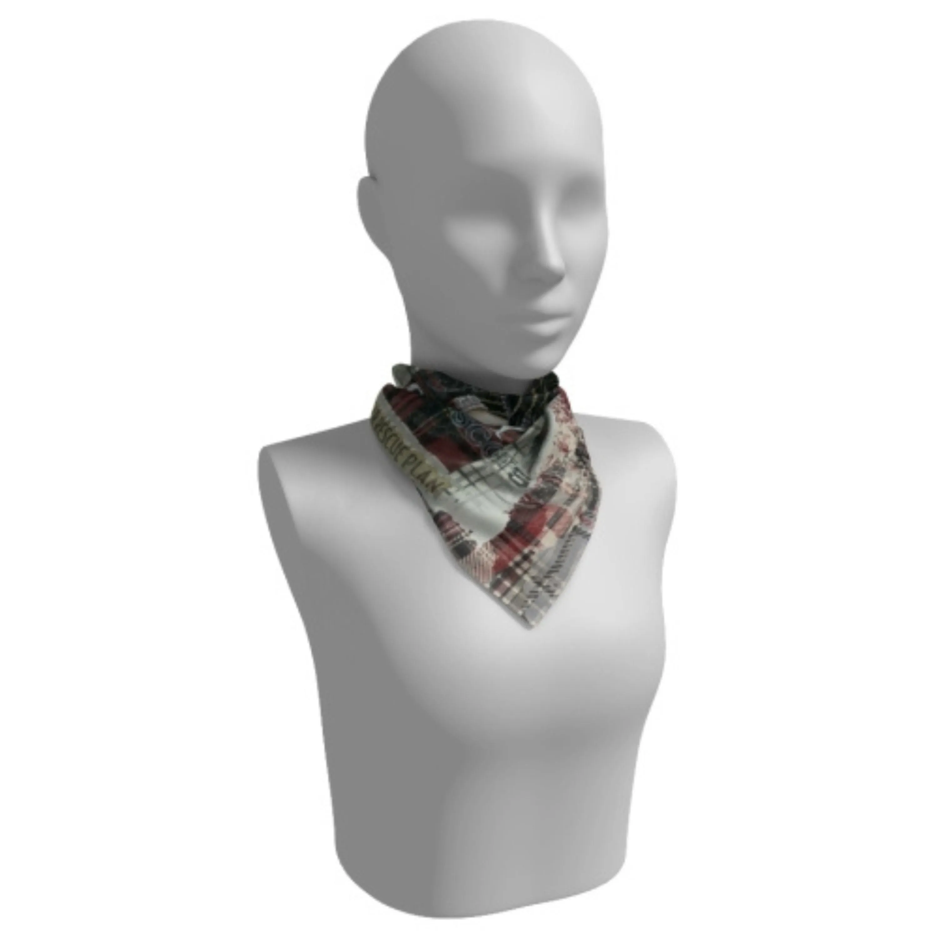 Mary Queen of Scots Plaid Silk Square Scarf