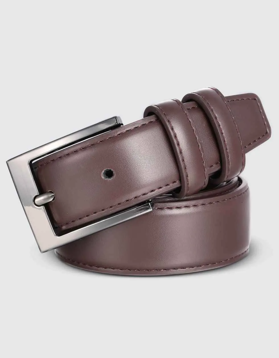Men's Dual Ring Leather Classic Prong Belt