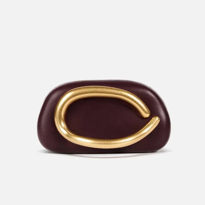 Metallic Gold Buckle Mini Purse Evening Clutch Handbags