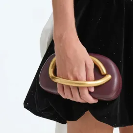 Metallic Gold Buckle Mini Purse Evening Clutch Handbags