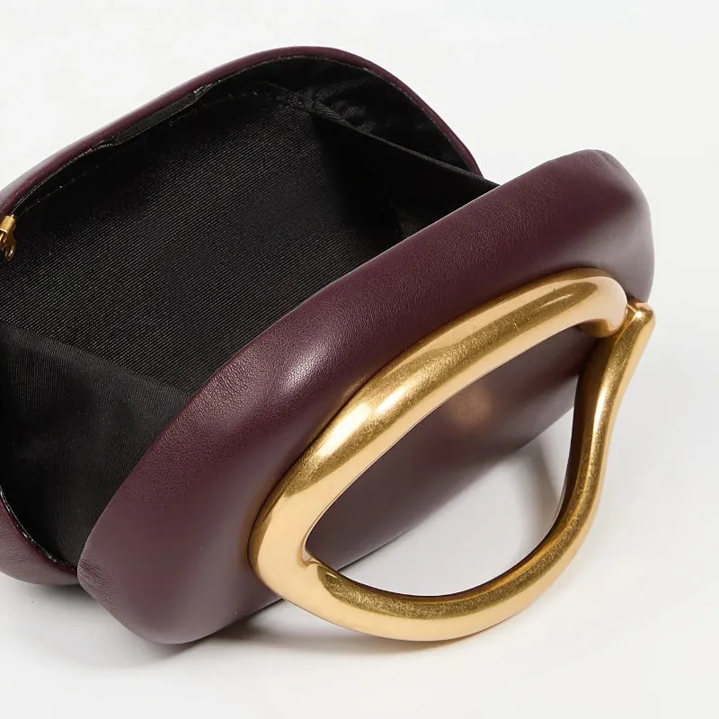 Metallic Gold Buckle Mini Purse Evening Clutch Handbags