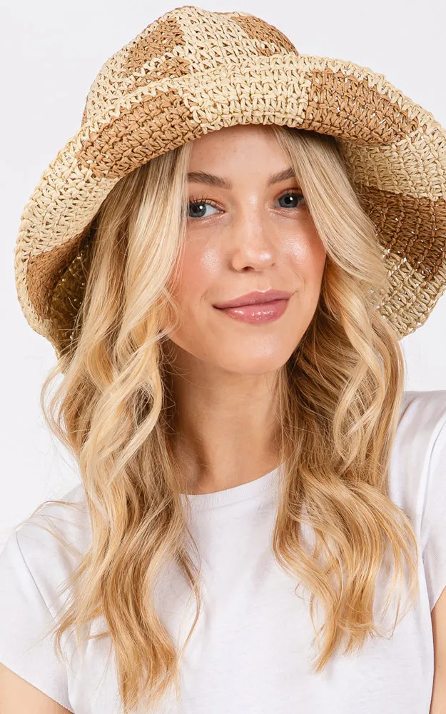 MH0224 COLOR BLOCKED TWO TONE BUCKET HAT