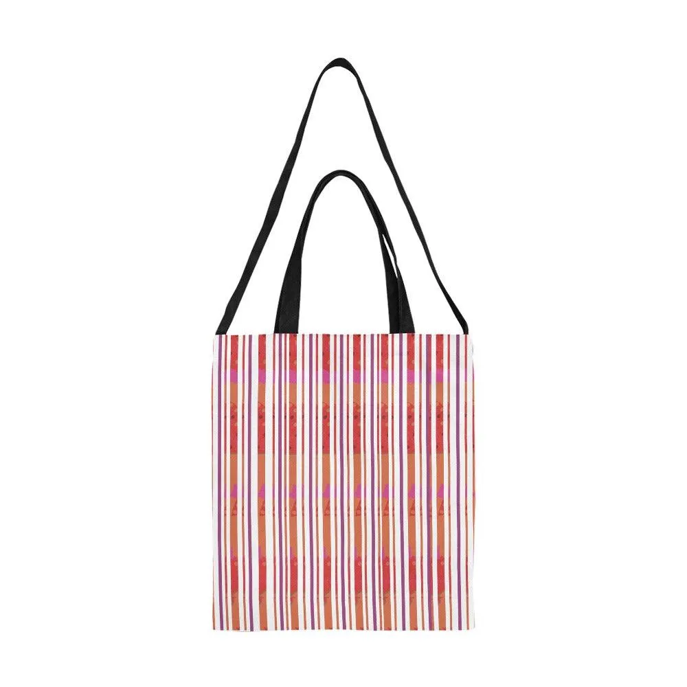Miniaday Designs Candy Cane Stripes with a Twist Canvas Tote Bag/Medium