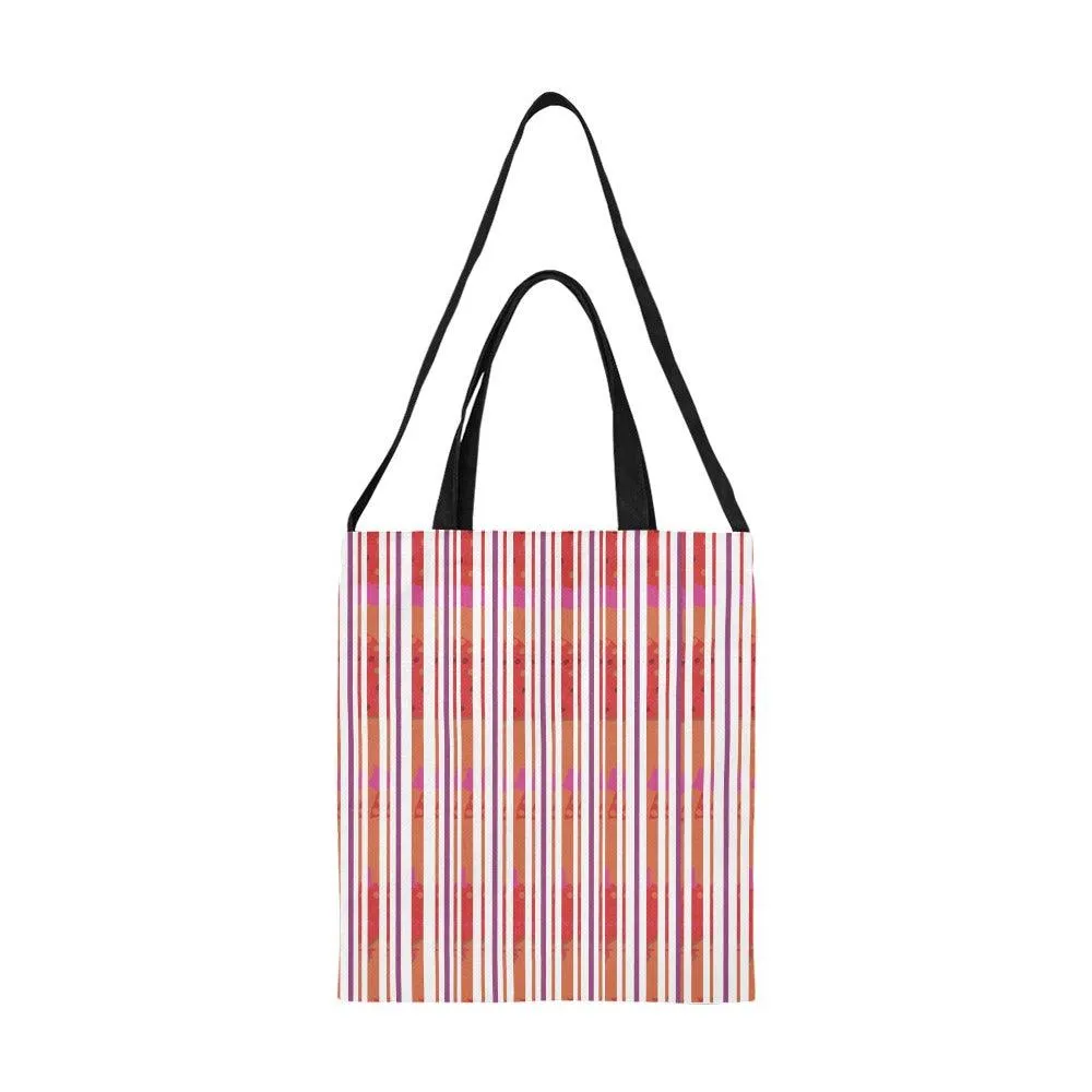 Miniaday Designs Candy Cane Stripes with a Twist Canvas Tote Bag/Medium