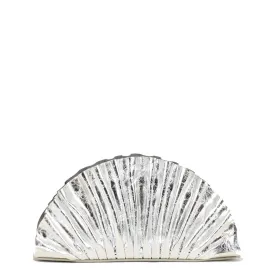 Nala Fan Clutch, Silver
