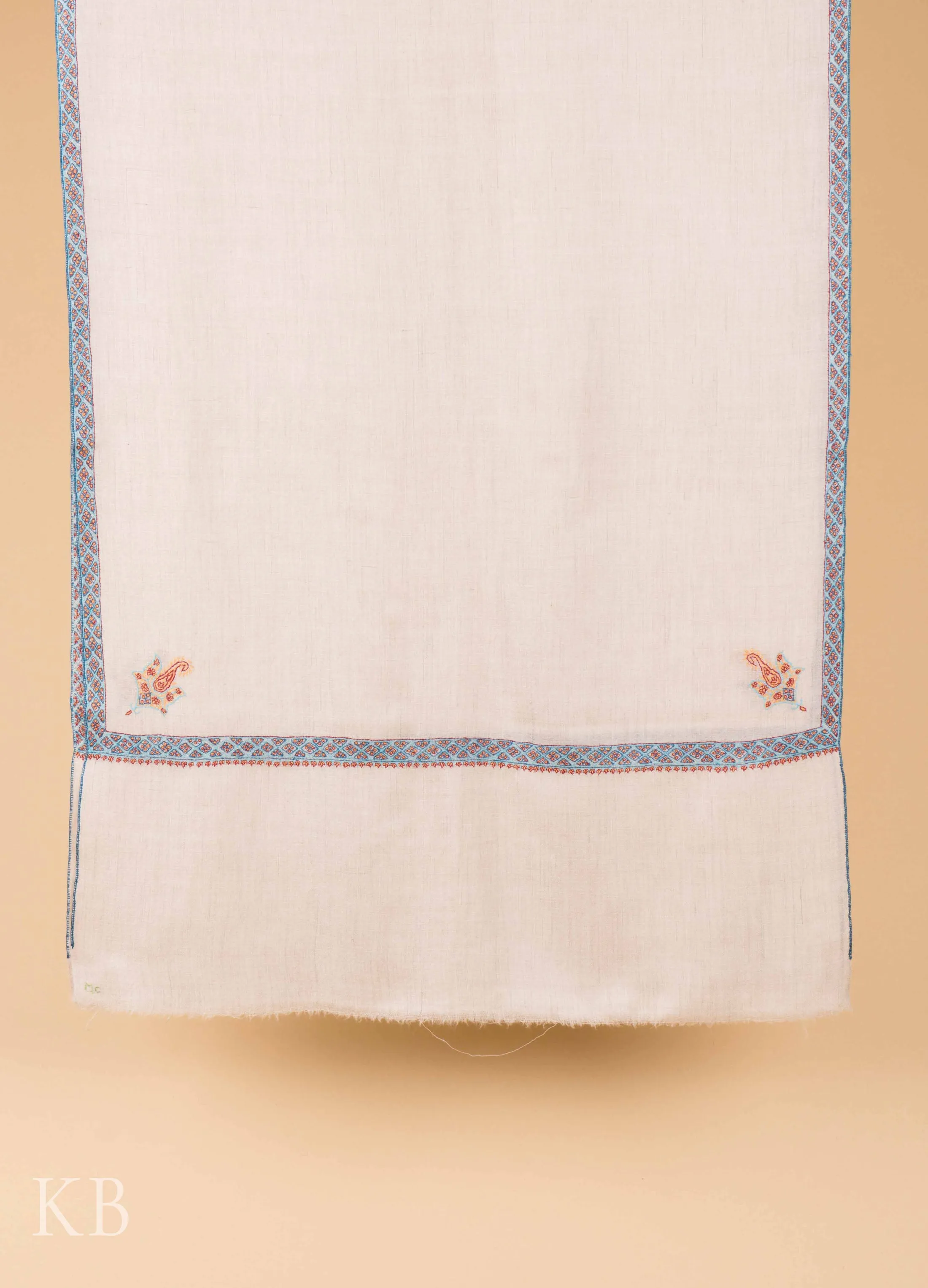 Off White Hashidar Pashmina Stole