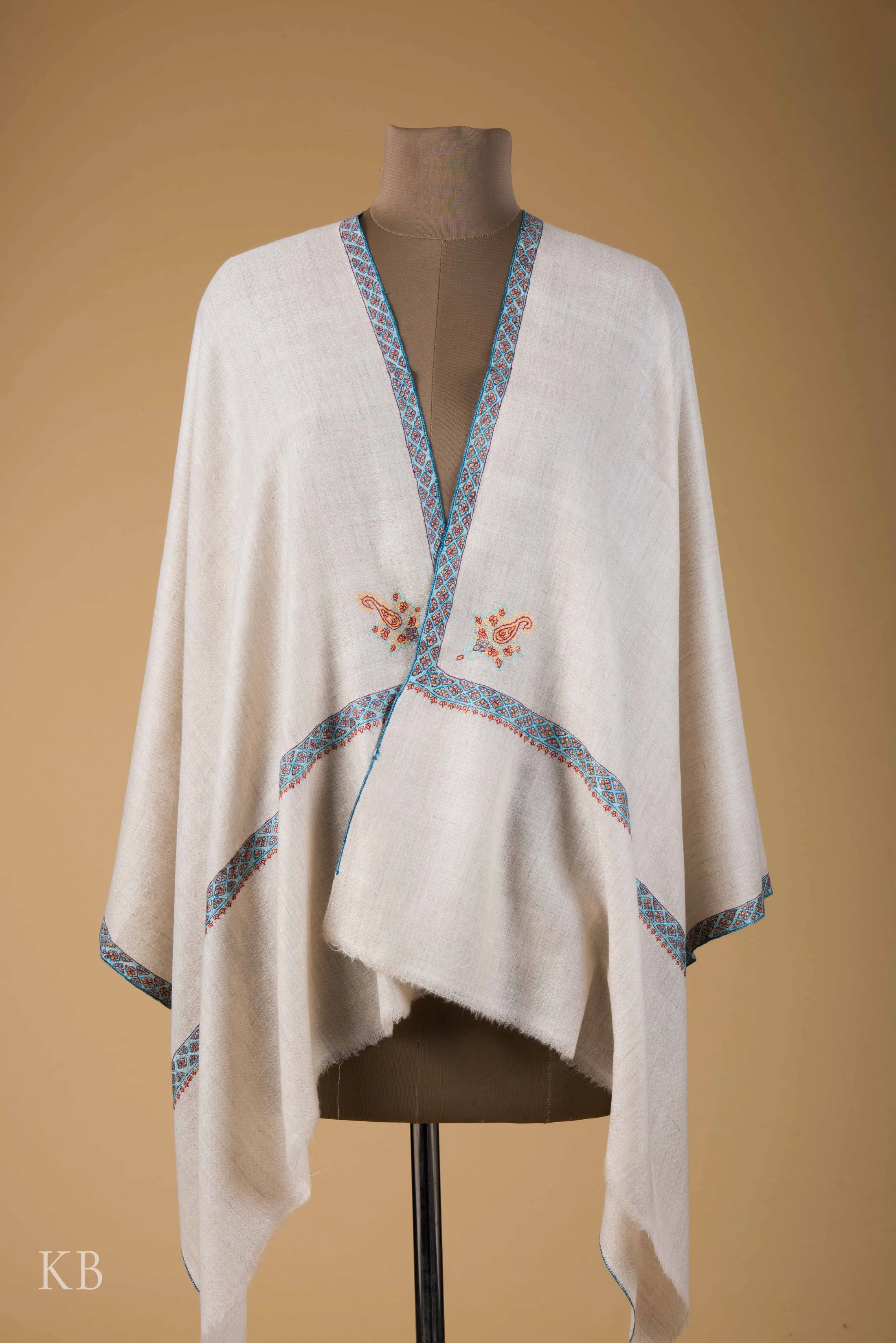 Off White Hashidar Pashmina Stole