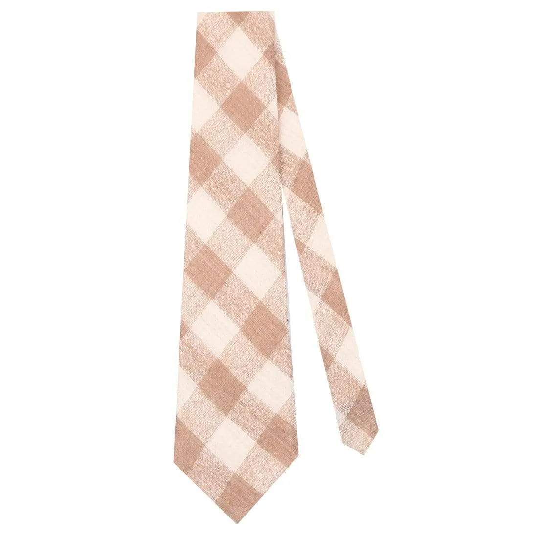 Pashtush Mens Pashmina Necktie, Soft And Luxurious, Paisley Checks, Free Size, Beige