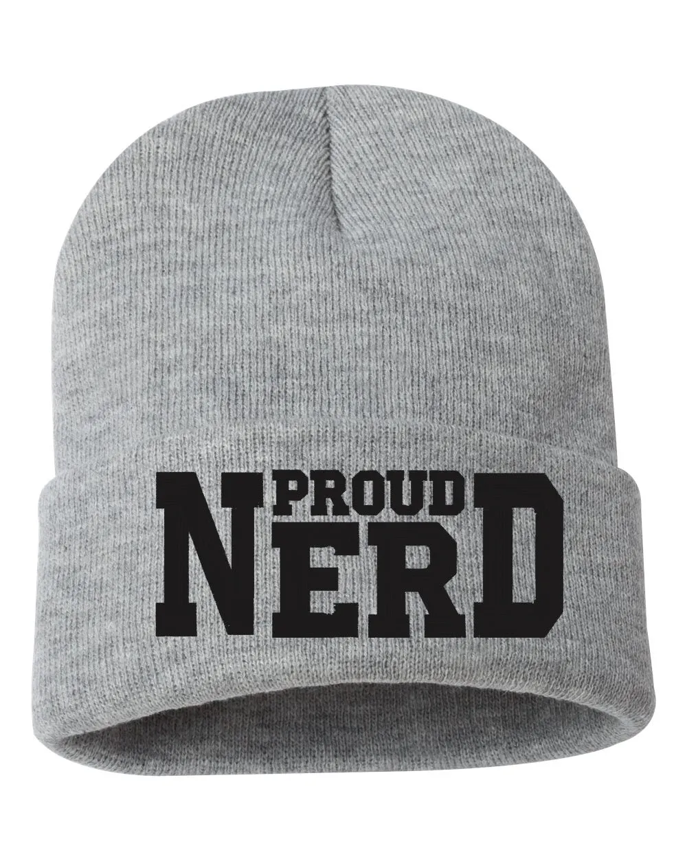 PROUD NERD Embroidered Cuffed Beanie Hat