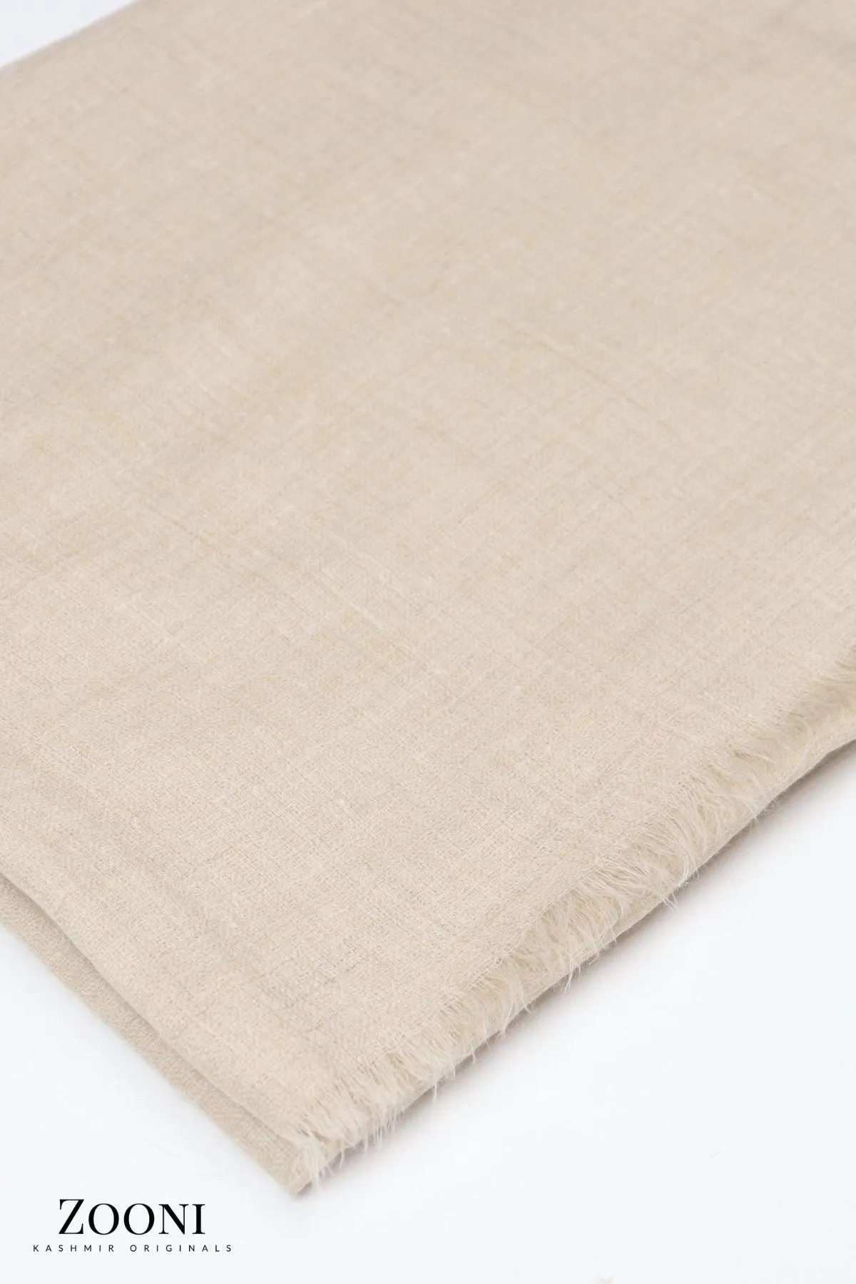 Pure Himalayan Pashmina Plain Shawl (Extra Soft) - Natural Rare Off-White Goat  (Undyed)