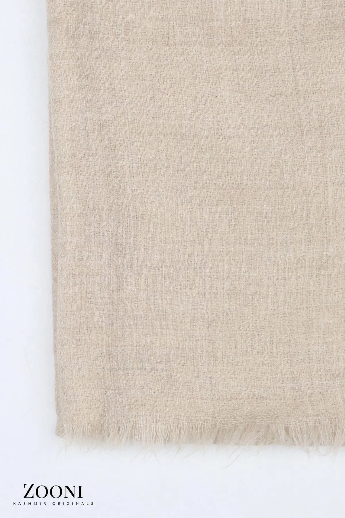 Pure Himalayan Pashmina Plain Shawl (Extra Soft) - Natural Rare Off-White Goat  (Undyed)