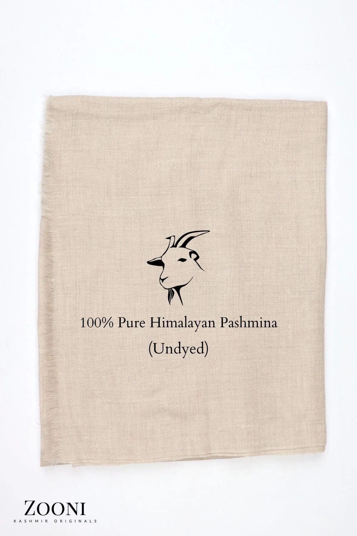 Pure Himalayan Pashmina Plain Shawl (Extra Soft) - Natural Rare Off-White Goat  (Undyed)