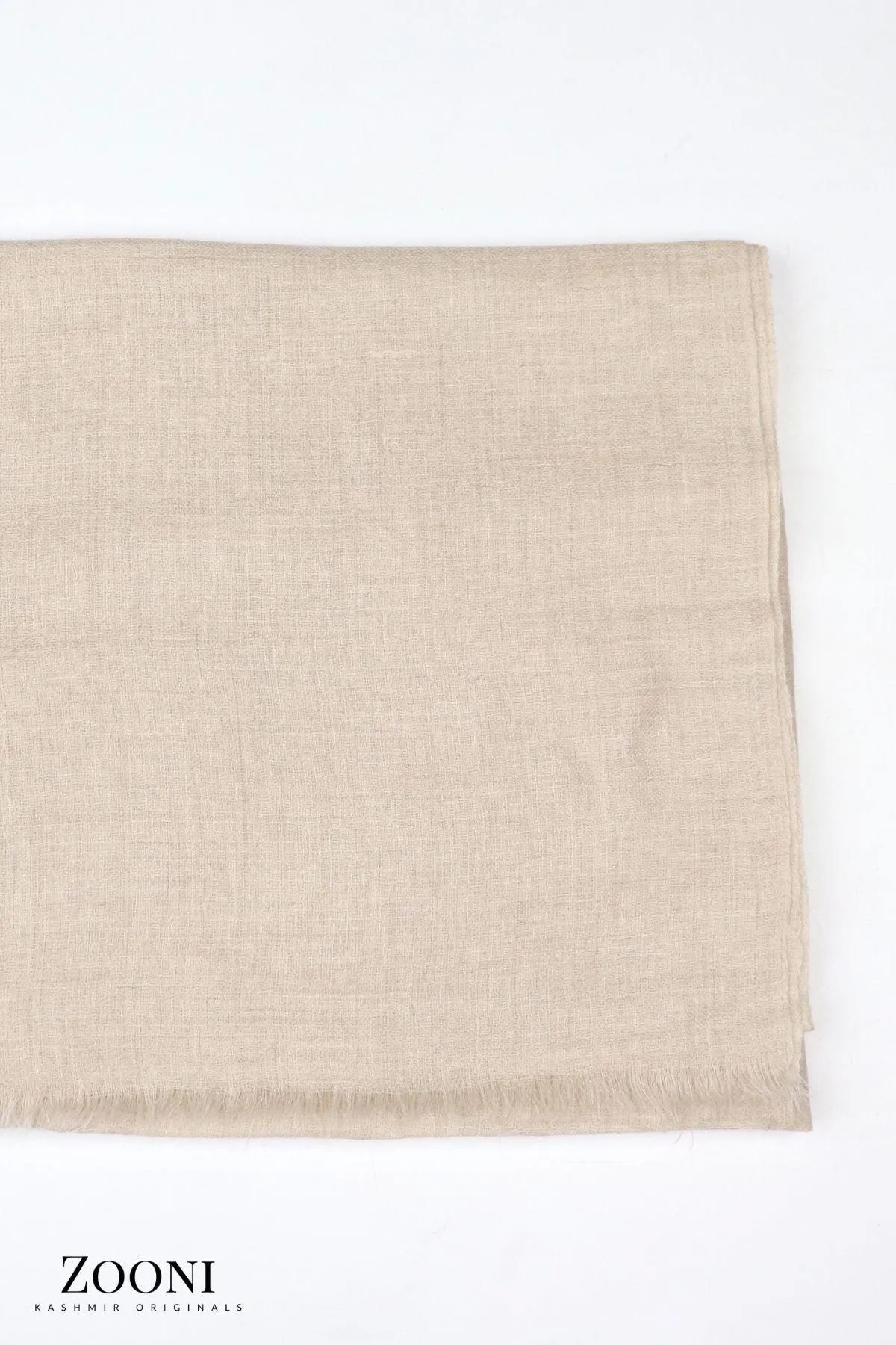 Pure Himalayan Pashmina Plain Shawl (Extra Soft) - Natural Rare Off-White Goat  (Undyed)