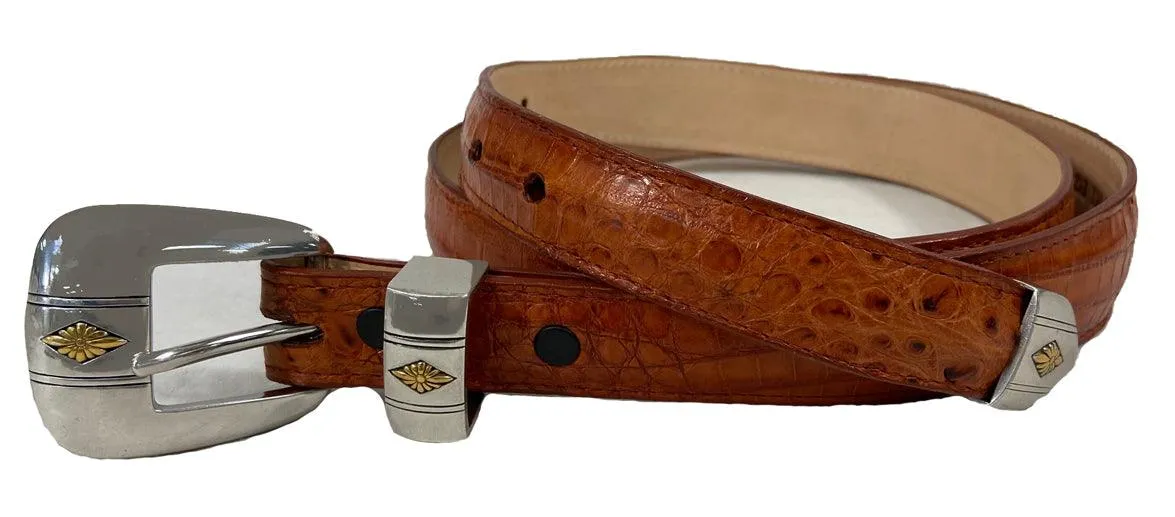 Ranger Belt - Caiman Crocodile Skin - Brown