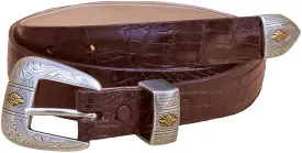 Ranger Belt - Caiman Crocodile Skin - Brown