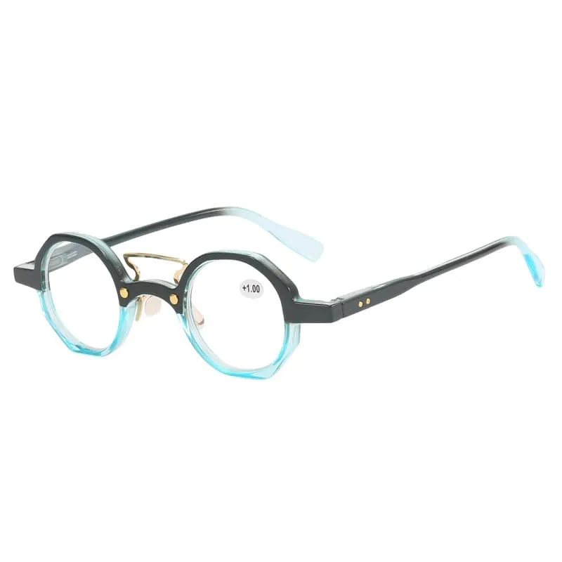 Retro Small Round Frame High Quality Spring Legs HD Reading Glasses