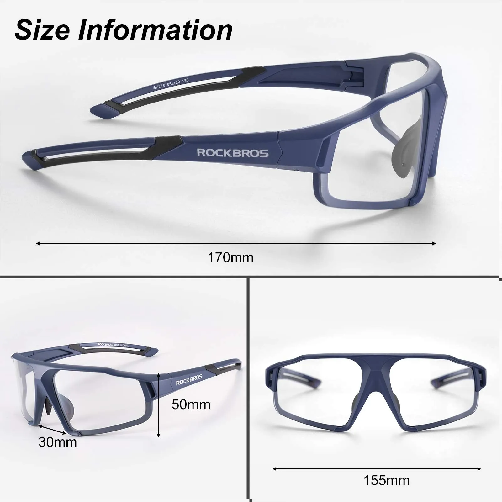 ROCKBROS Photochromic Cycling Glasses UV 400 Protection Sports Sunglasses