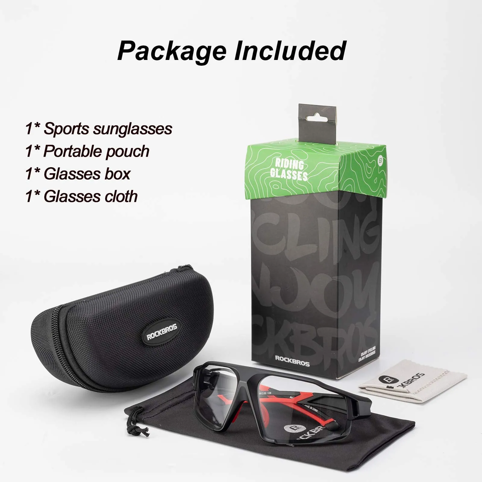 ROCKBROS Photochromic Cycling Glasses UV 400 Protection Sports Sunglasses