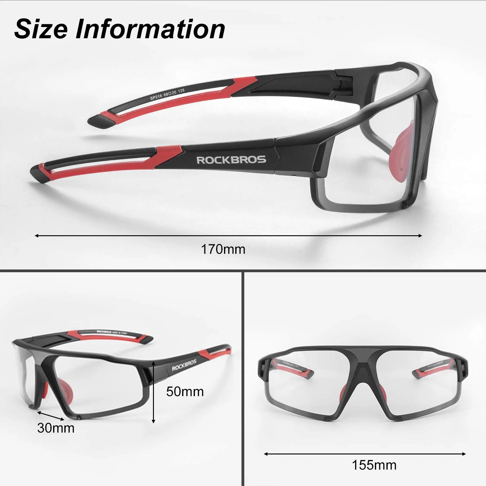 ROCKBROS Photochromic Cycling Glasses UV 400 Protection Sports Sunglasses