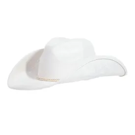 Rose Embroidered Braided Band Fedora Cowboy Hat