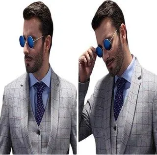 Round, Aviator Sunglasses (For Men & Women, Brown, Blue)