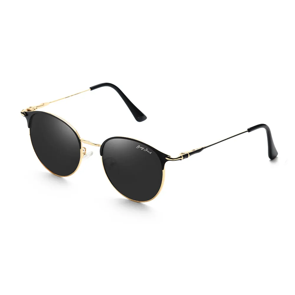 Round Black Shades Fashion Polarized Sun Glasses for Men Women 1608