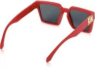 Round, Retro Square Sunglasses (For Men & Women, Red, Violet)
